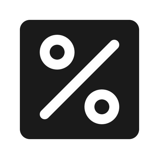 Percent fill icon, filled style, from Phosphor