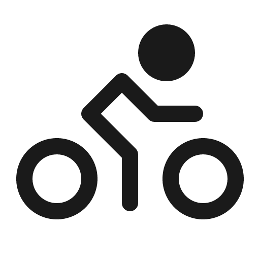Person simple bike fill icon, filled style, from Phosphor