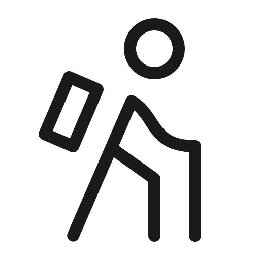 Person simple hike light icon, light style, from Phosphor