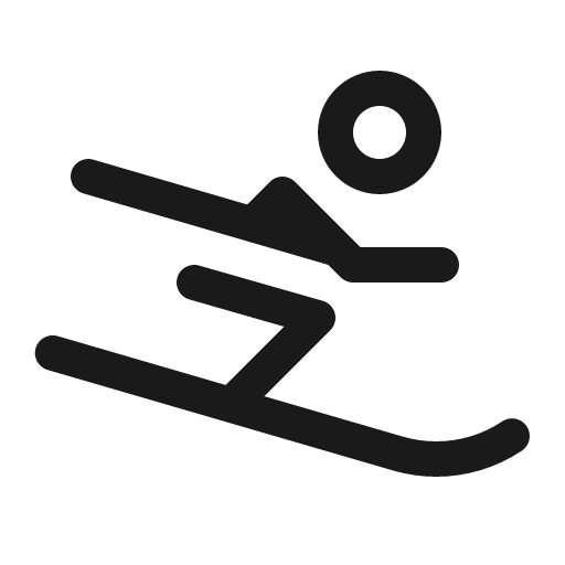 Person simple ski icon, solid style, from Phosphor