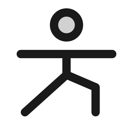 Person simple tai chi duotone icon, two-tone style, from Phosphor