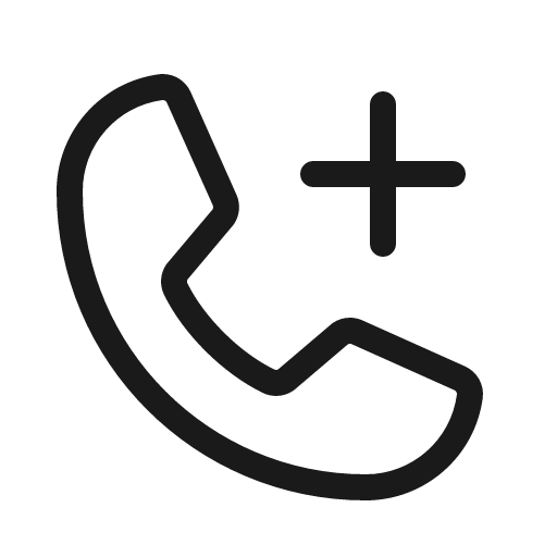 Phone plus light icon, light style, from Phosphor