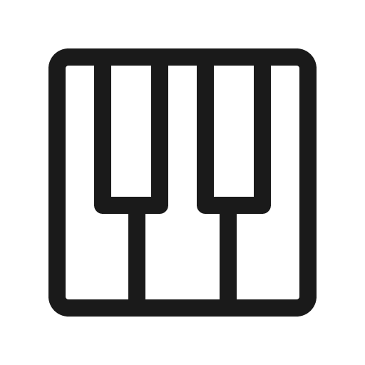 Piano keys light icon, light style, from Phosphor