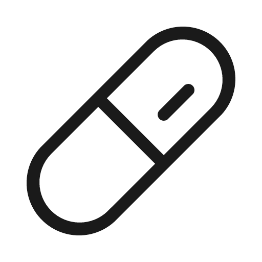 Pill light icon, light style, from Phosphor
