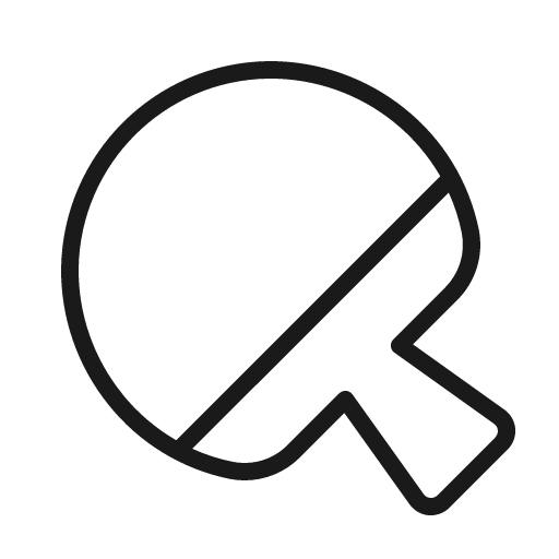Ping pong thin icon, thin style, from Phosphor