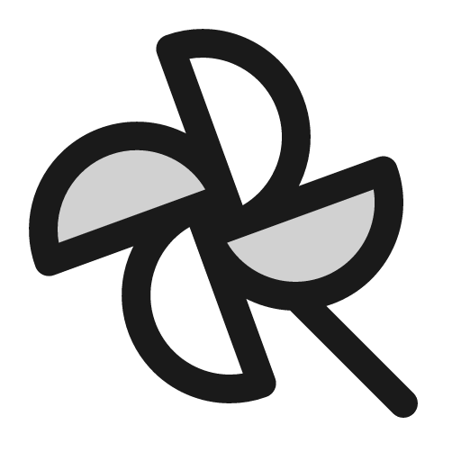 Pinwheel duotone icon, two-tone style, from Phosphor