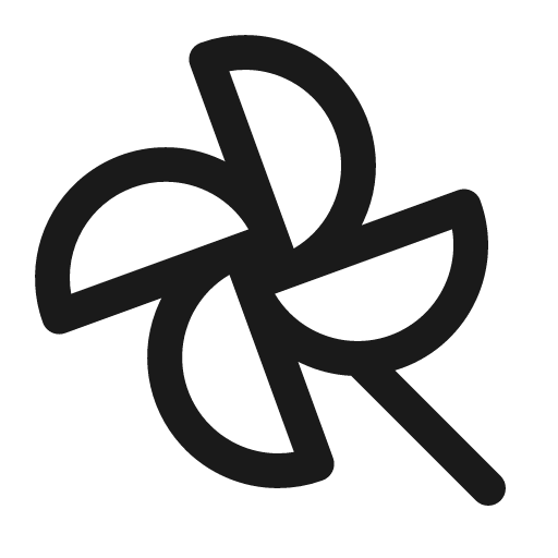 Pinwheel icon, solid style, from Phosphor