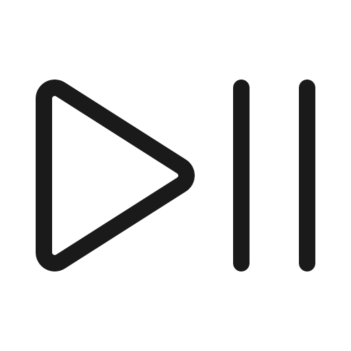 Play pause light icon, light style, from Phosphor
