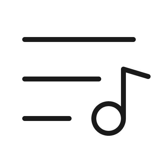 Playlist thin icon, thin style, from Phosphor