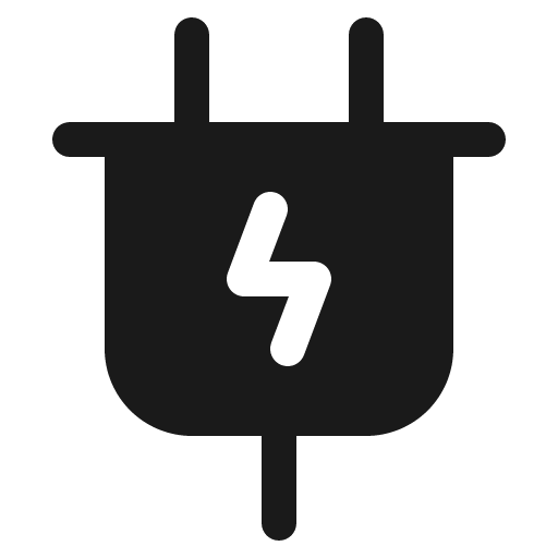Plug charging fill icon, filled style, from Phosphor