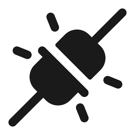 Plugs connected fill icon, filled style, from Phosphor