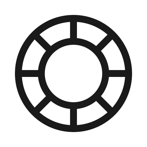 Poker chip light icon, light style, from Phosphor