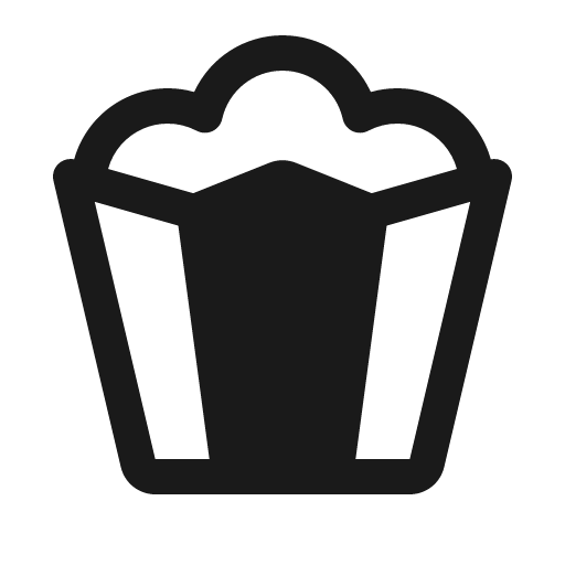 Popcorn fill icon, filled style, from Phosphor