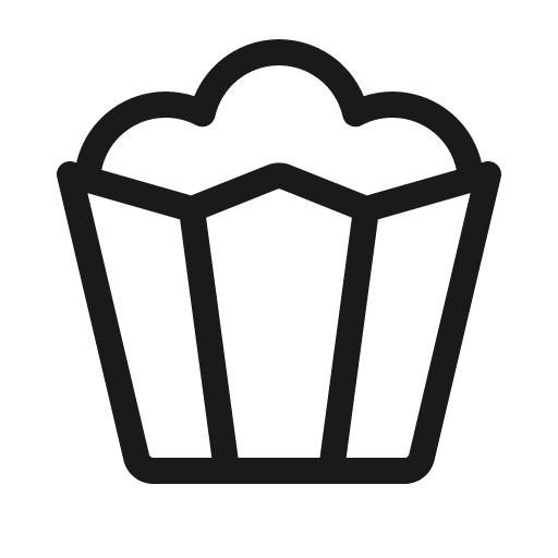Popcorn light icon, light style, from Phosphor