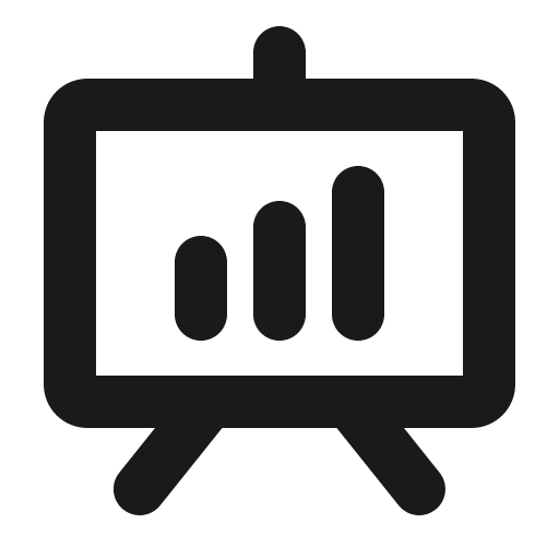 Presentation chart bold icon, bold style, from Phosphor