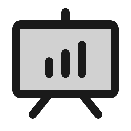 Presentation chart duotone icon, two-tone style, from Phosphor