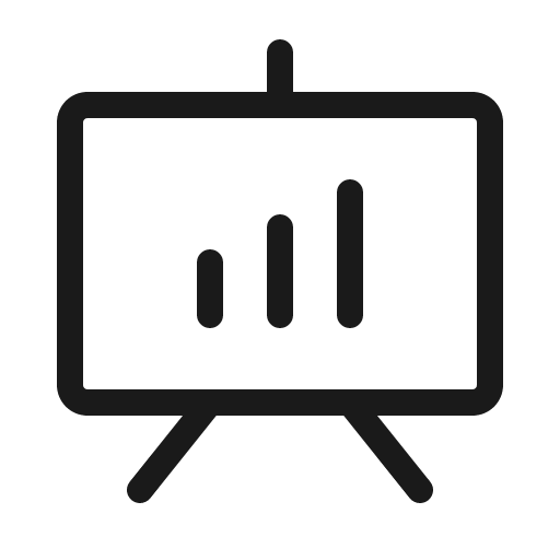 Presentation chart light icon, light style, from Phosphor