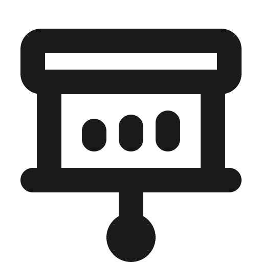 Projector screen chart bold icon, bold style, from Phosphor