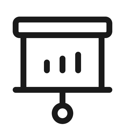 Projector screen chart light icon, light style, from Phosphor