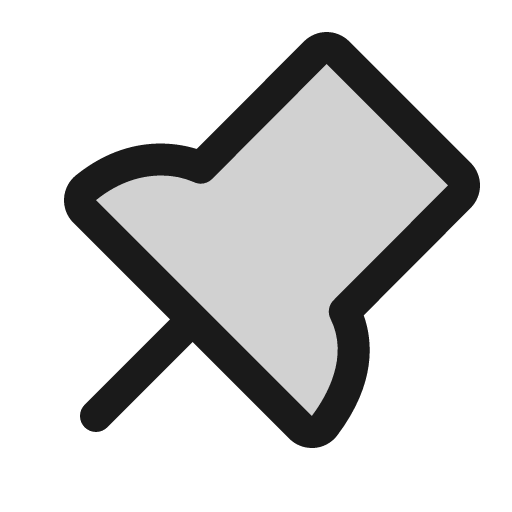 Push pin duotone icon, two-tone style, from Phosphor