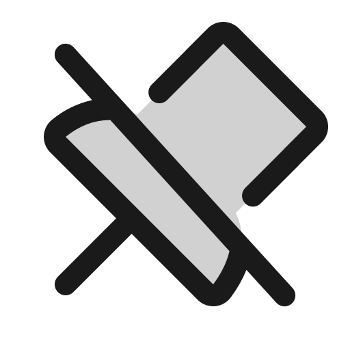 Push pin slash duotone icon, two-tone style, from Phosphor