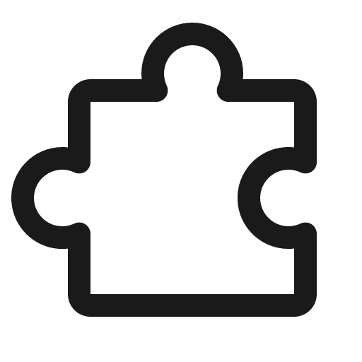 Puzzle piece icon, solid style, from Phosphor