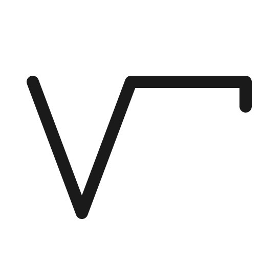 Radical light icon, light style, from Phosphor