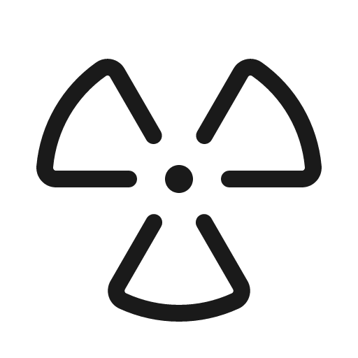 Radioactive light icon, light style, from Phosphor