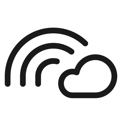 Rainbow cloud light icon, light style, from Phosphor