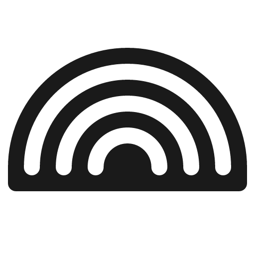 Rainbow fill icon, filled style, from Phosphor