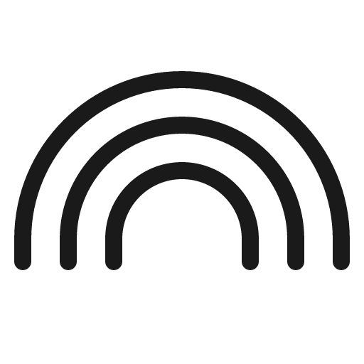 Rainbow light icon, light style, from Phosphor