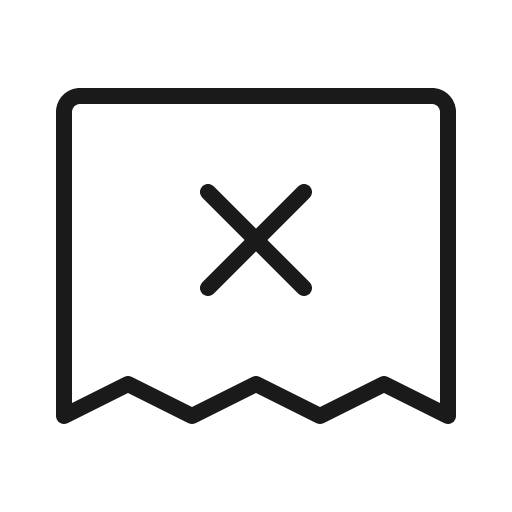 Receipt x thin icon, thin style, from Phosphor