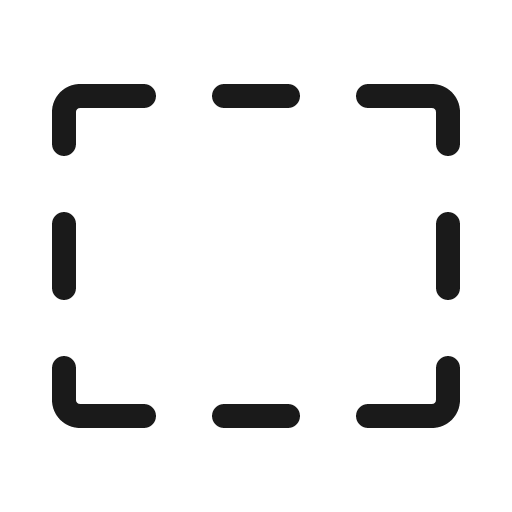 Rectangle dashed light icon, light style, from Phosphor