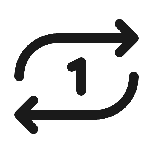 Repeat once icon, solid style, from Phosphor