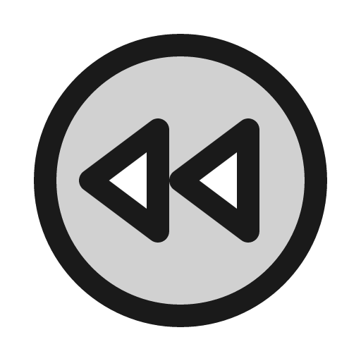 Rewind circle duotone icon, two-tone style, from Phosphor