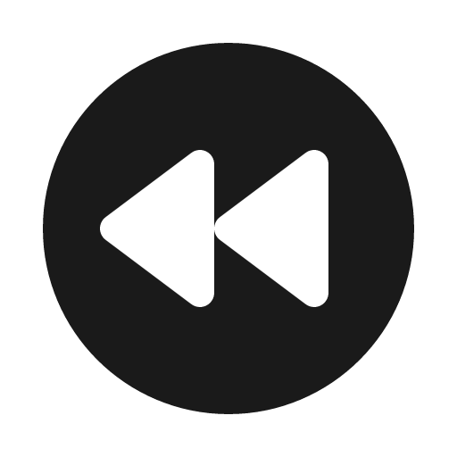 Rewind circle fill icon, filled style, from Phosphor