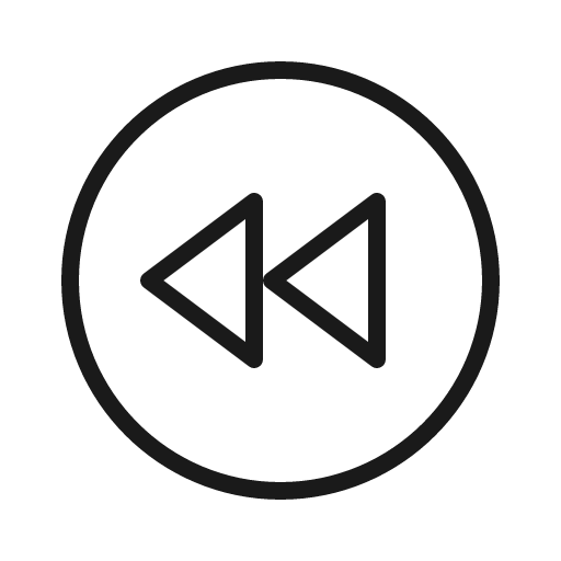 Rewind circle thin icon, thin style, from Phosphor
