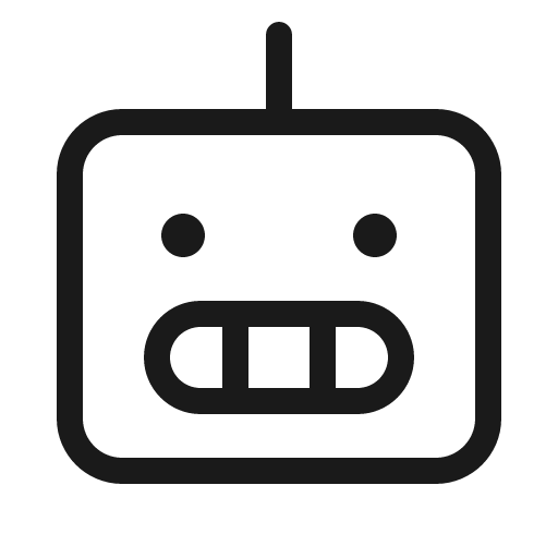Robot light icon, light style, from Phosphor