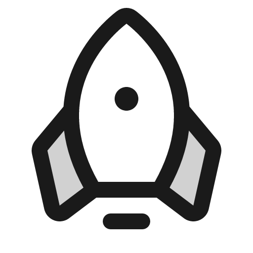 Rocket duotone icon, two-tone style, from Phosphor