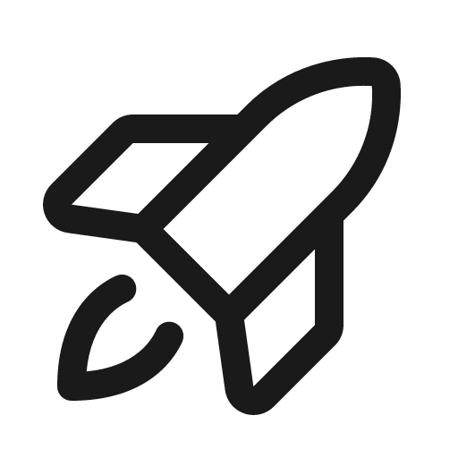 Rocket launch icon, solid style, from Phosphor