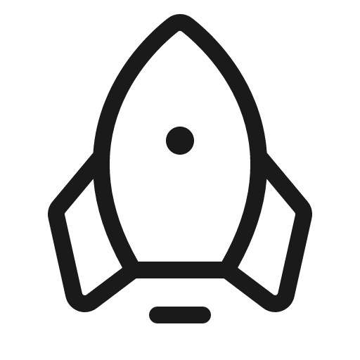 Rocket light icon, light style, from Phosphor