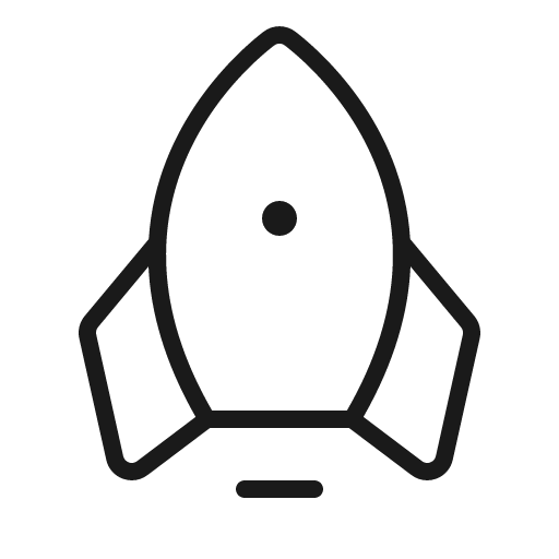 Rocket thin icon, thin style, from Phosphor