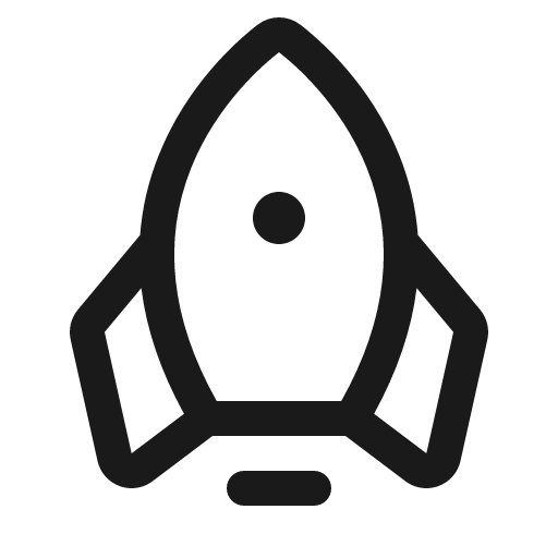 Rocket icon, solid style, from Phosphor
