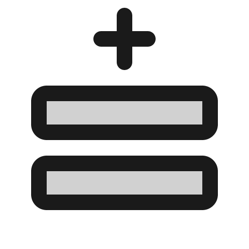 Rows plus top duotone icon, two-tone style, from Phosphor