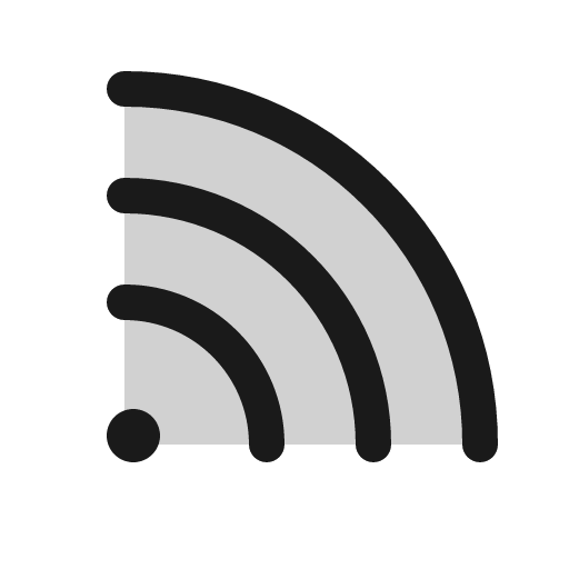 Rss duotone icon, two-tone style, from Phosphor