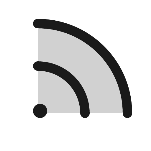 Rss simple duotone icon, two-tone style, from Phosphor