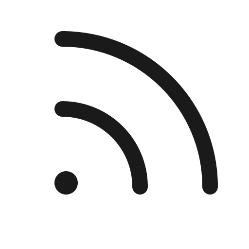 Rss simple icon, solid style, from Phosphor