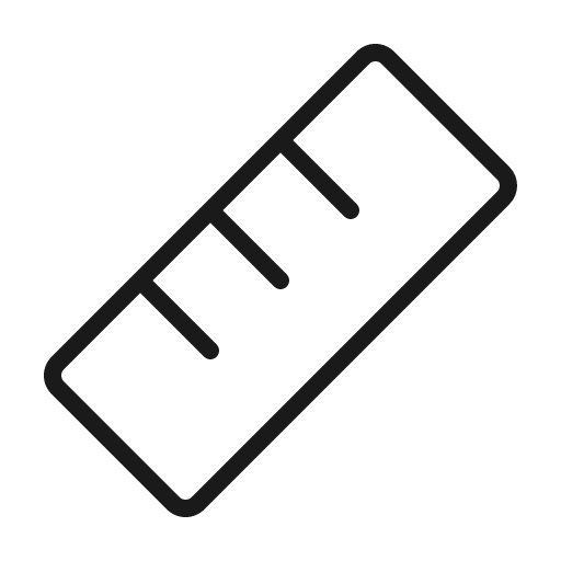 Ruler thin icon, thin style, from Phosphor