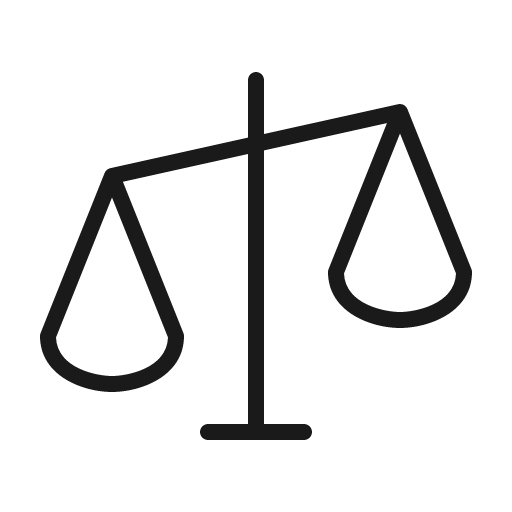 Scales thin icon, thin style, from Phosphor