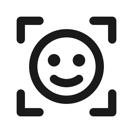 Scan smiley icon, solid style, from Phosphor